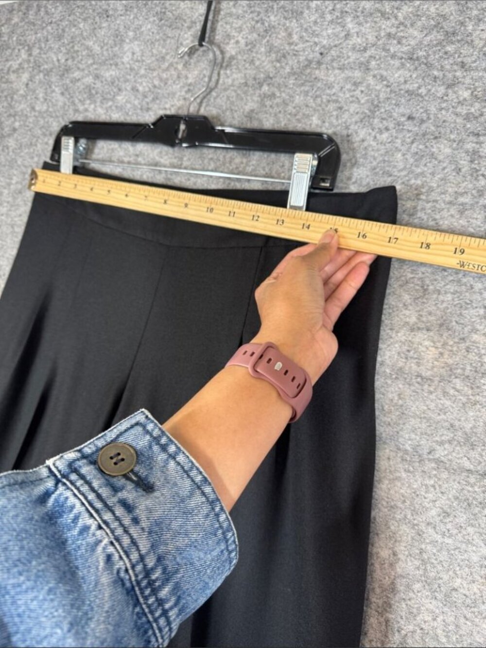 Lida Baday Black Wide Leg Wool Pants Size 8 Minimalist Career Trousers Classic - Picture 4 of 16